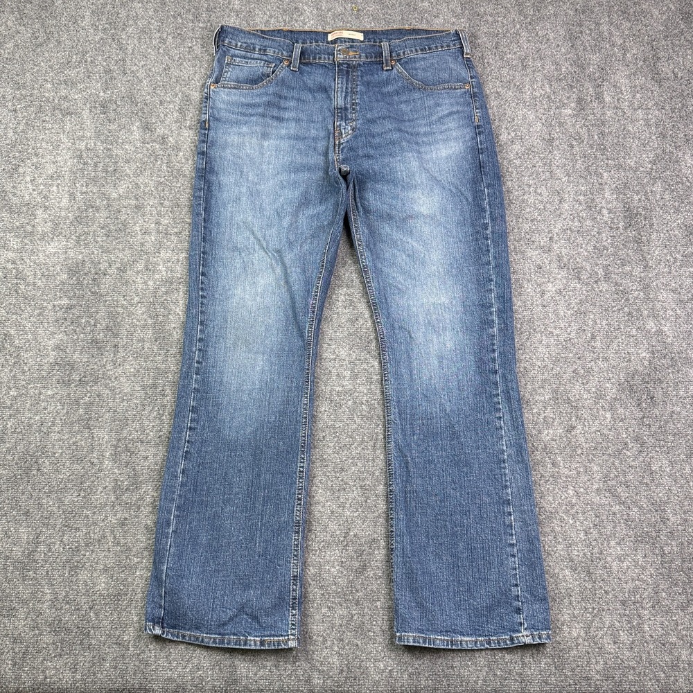 Levi Strauss Signature Mens Bootcut Jeans 36x32 Medium Wash Blue Stretch Denim